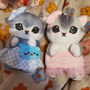 Mofusand Cat Cute Plush Cat Dolls with Accessories Keychains / Bag Charms